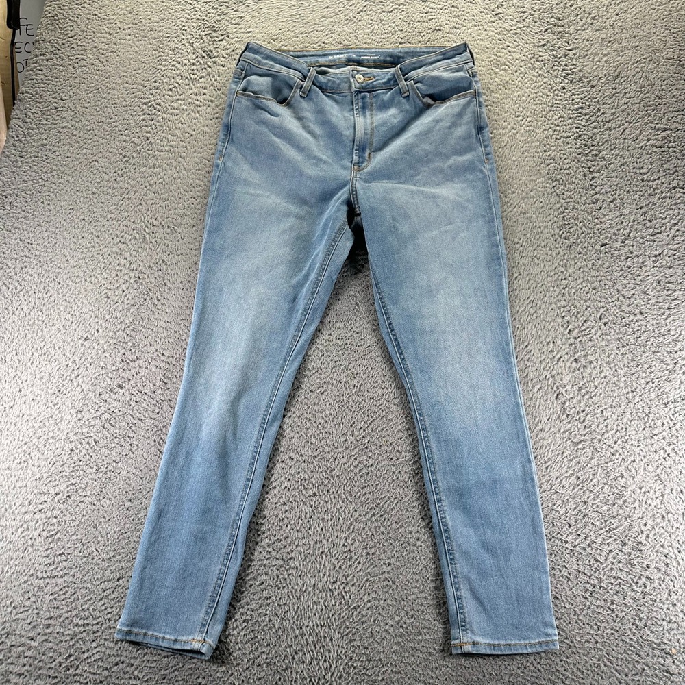Old Navy Jeans Womens 12 Blue Cotton Denim Skinny Stretch Hi-Rise Faded Workwear